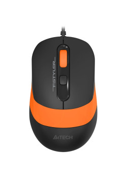 Мышь A4Tech Fstyler FM10S черный/оранжевый оптическая 1600dpi silent USB 3but (FM10S USB ORANGE)