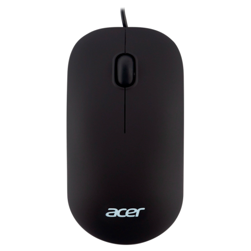 Мышь компьютерная Проводная мышь ACER OMW122 оптическая (1200dpi) soft-touch (3but) black