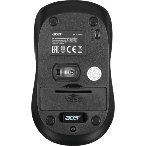 Мышь Acer OMR131 черный оптическая 1000dpi беспров. USB для ноутбука 3but (ZL.MCEEE.01E)