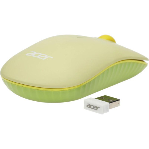 Мышь Acer OMR205 зеленый/желтый оптическая 1200dpi беспров. USB для ноутбука 3but (ZL.MCEEE.02J)