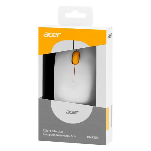 Мышь Acer OMR200 белый/желтый оптическая 1200dpi беспров. USB для ноутбука 3but (ZL.MCEEE.020)