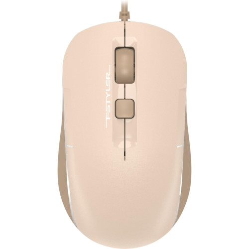 Мышь A4Tech Fstyler FM26 бежевый/коричневый оптическая 1600dpi USB для ноутбука 4but (FM26 USB (CAFE LATTE))