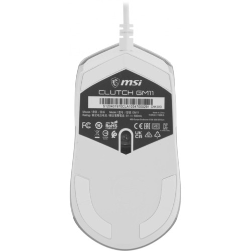 Мышь MSI Clutch GM11 белый оптическая 5000dpi USB 5but (S12-0401970-CLA)