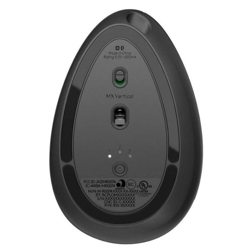 Мышь Logitech MX Vertical черный оптическая 4000dpi беспров. BT/Radio USB 4but (910-005451)