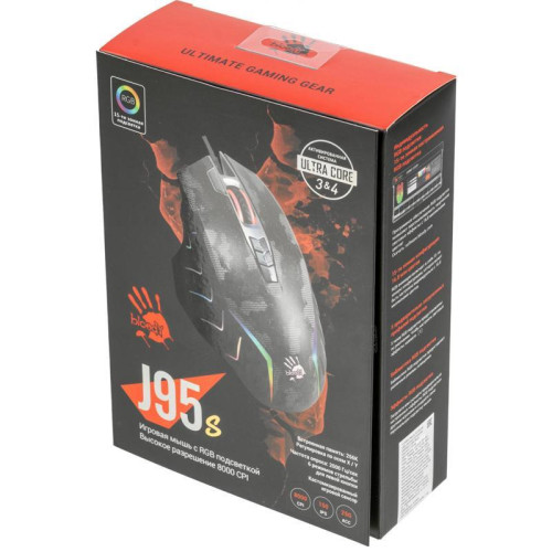 Мышь A4Tech Bloody J95s рисунок оптическая 8000dpi USB 9but (J95S SATELLITE ACTIVATED)