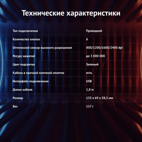 Мышь Oklick 865G Snake черный оптическая 2400dpi USB для ноутбука 6but (368643)