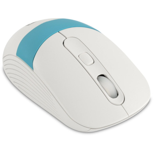 Мышь Oklick 310MW белый/синий оптическая 3200dpi беспров. USB для ноутбука 4but (1869094)