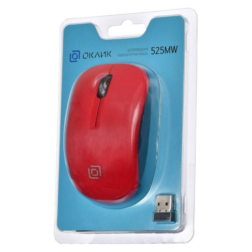 Мышь Oklick 525MW черный/красный оптическая 1000dpi беспров. USB для ноутбука 3but (1090720)