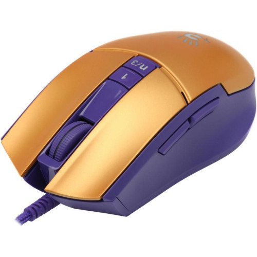 Мышь A4Tech Bloody L65 Max желтый/фиолетовый оптическая 12000dpi USB 6but (L65 MAX/ROYAL VIOLET)
