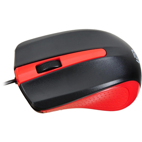Мышь Oklick 225M черный/красный оптическая 1200dpi USB для ноутбука 3but (288237)