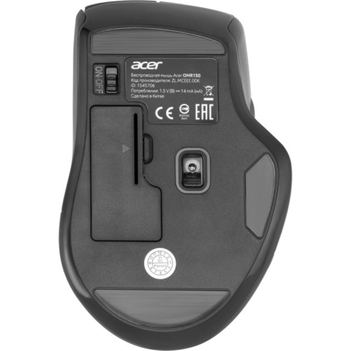 Мышь компьютерная/ Беспроводная мышь Acer OMR150 оптическая (1600dpi) (6but) black Мышь компьютерная/ Беспроводная мышь Acer OMR150 оптическая (1600dpi) (6but) black