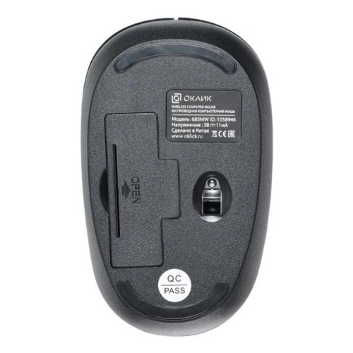 Мышь Oklick 685MW черный оптическая 1200dpi беспров. USB для ноутбука 3but (1058946)