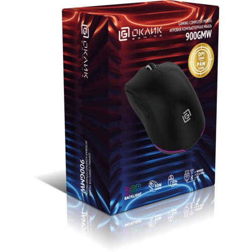 Мышь Oklick 900GMW черный оптическая 26000dpi беспров. BT/Radio USB 6but (1796786)