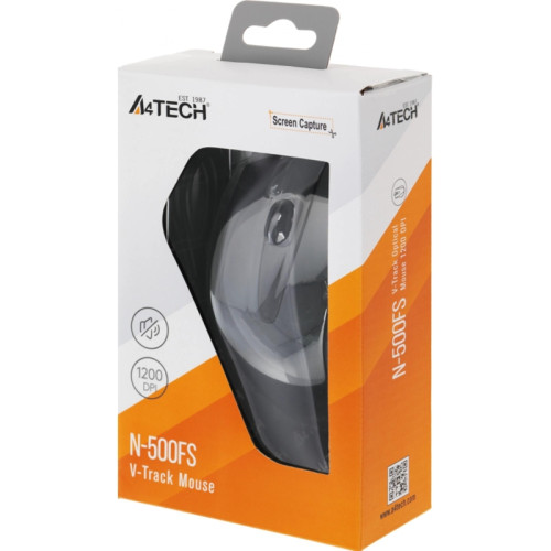 Мышь A4Tech V-Track Padless N-500FS черный оптическая 1200dpi silent USB 3but Мышь A4Tech V-Track Padless N-500FS черный оптическая 1200dpi silent USB 3but