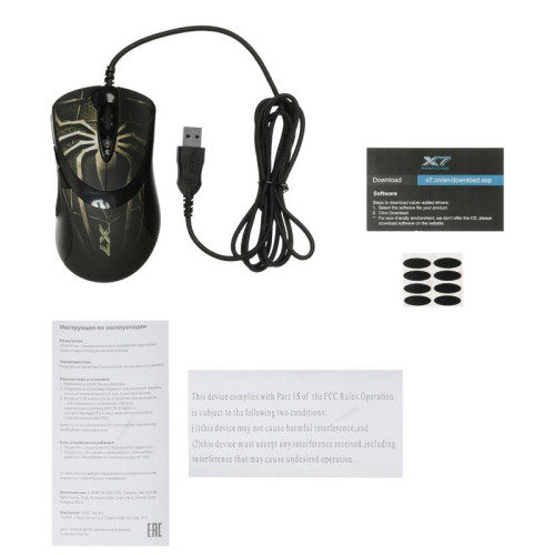 Мышь A4Tech Oscar Editor XL-747H коричневый/рисунок лазерная 3600dpi USB2.0 6but (XL-747H (BROWN SPIDER))