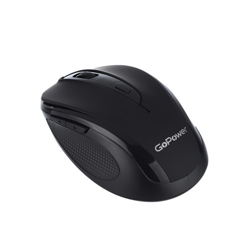 Мышь/ Мышь беспроводная GoPower GPM03 классическая USB бесшумная Soft-Touch черный (1/100)