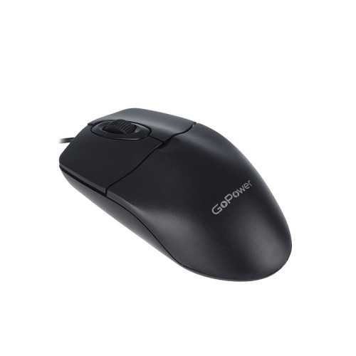 Мышь/ Мышь проводная GoPower GPM01 классическая USB черный (1/100)