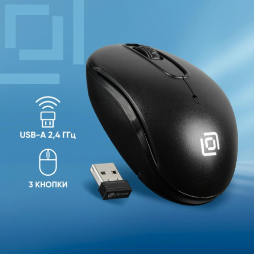 Мышь Oklick 505MW черный оптическая 1000dpi беспров. USB для ноутбука 3but (1018256)