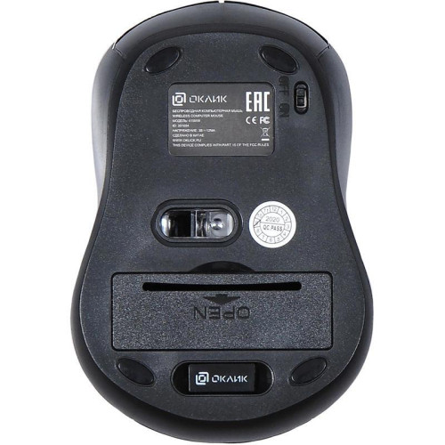 Мышь Oklick 415MW черный оптическая 1600dpi беспров. USB для ноутбука 4but (351684)