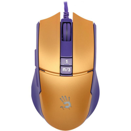 Мышь A4Tech Bloody L65 Max желтый/фиолетовый оптическая 12000dpi USB 6but (L65 MAX/ROYAL VIOLET)