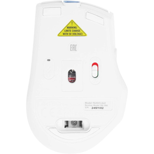 Мышь A4Tech Fstyler FG45CS Air2 голубой/белый оптическая 2000dpi silent беспров. USB для ноутбука 7but (FG45CS AIR2 USB (ICY BLUE))