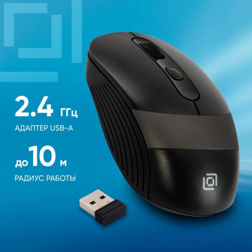 Мышь Oklick 310MW черный/серый оптическая 3200dpi беспров. USB для ноутбука 4but (1869088)