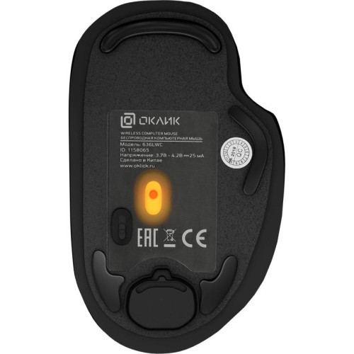 Мышь Oklick 636LWC черный оптическая 1600dpi беспров. USB/USB-C для ноутбука 6but (1158065)