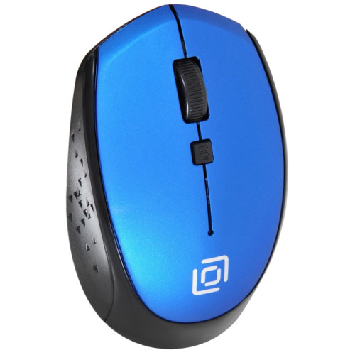 Мышь Oklick 488MW черный/синий оптическая 1600dpi беспров. USB для ноутбука 4but (1196569)
