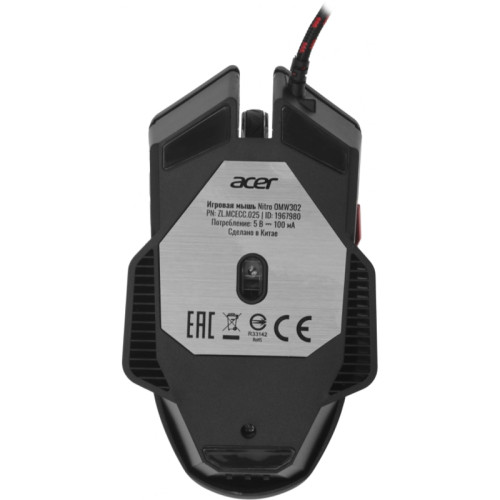 Мышь Acer Nitro OMW302 черный оптическая 7200dpi USB 7but (ZL.MCECC.025)