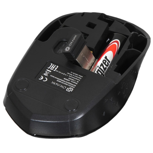 Мышь Oklick 488MW черный/синий оптическая 1600dpi беспров. USB для ноутбука 4but (1196569)