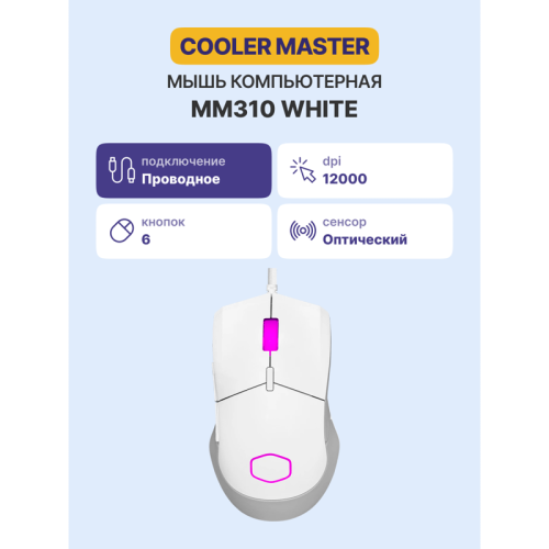 Манипулятор типа мышь/ Cooler Master MM310 White Манипулятор типа мышь/ Cooler Master MM310 White