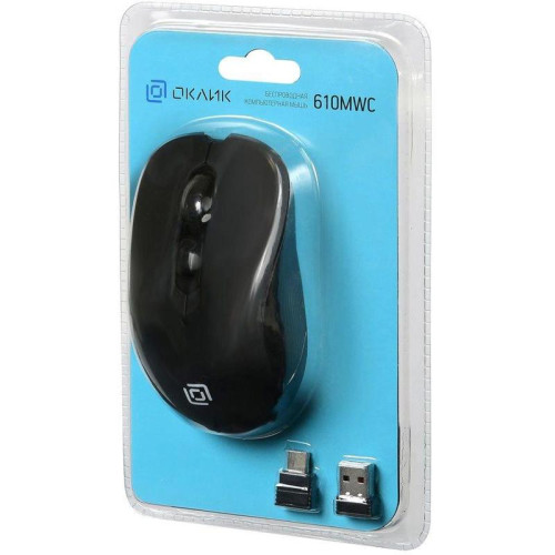 Мышь Oklick 610MWC черный оптическая 1600dpi беспров. USB/USB-C для ноутбука 6but (1158012)