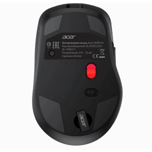 Мышь Acer OMR310 черный оптическая 1600dpi беспров. BT/Radio USB 7but (ZL.MCECC.031)