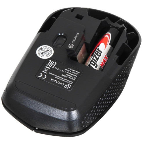 Мышь Oklick 486MW черный оптическая 1600dpi беспров. USB для ноутбука 3but (1196555)