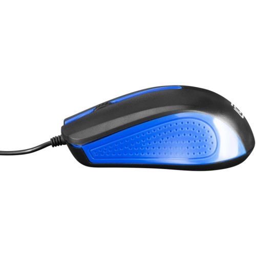 Мышь Oklick 225M черный/синий оптическая 1200dpi USB 3but (288233)