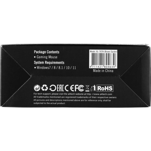 Мышь A4Tech Oscar Editor XL-747H коричневый/рисунок лазерная 3600dpi USB2.0 6but (XL-747H (BROWN SPIDER))