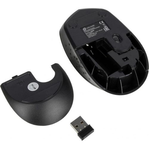 Мышь Oklick 488MW черный/серый оптическая 1600dpi беспров. USB для ноутбука 4but (1196571)