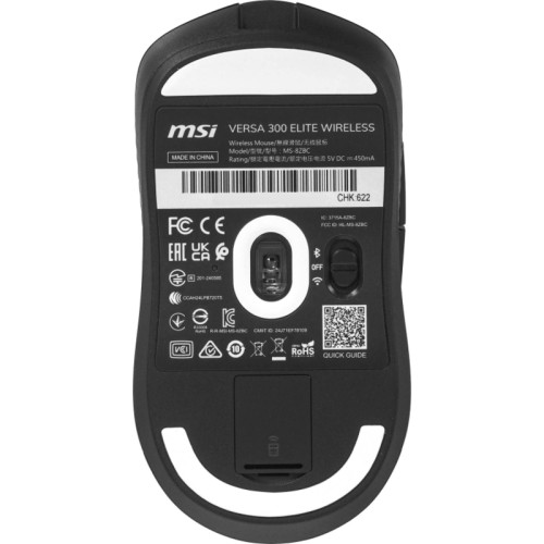 Мышь MSI VERSA 300 ELITE W черный оптическая 26000dpi беспров. BT/Radio USB 5but (S12-4301290-CLA)