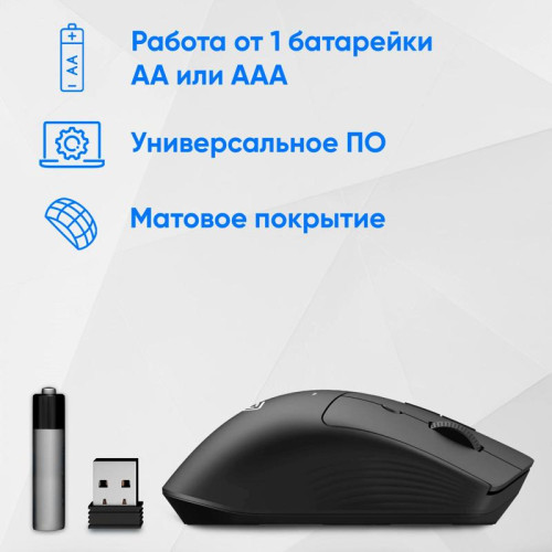 Мышь Oklick 501MW черный оптическая 2400dpi беспров. USB для ноутбука 6but (1877553)