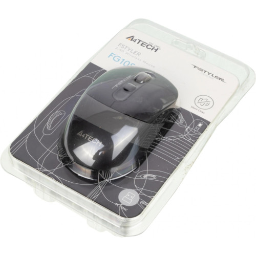 Мышь A4TECH Fstyler FG10S беспроводная оптическая, черный и серый, 2000dpi, USB Мышь A4TECH Fstyler FG10S беспроводная оптическая, черный и серый, 2000dpi, USB