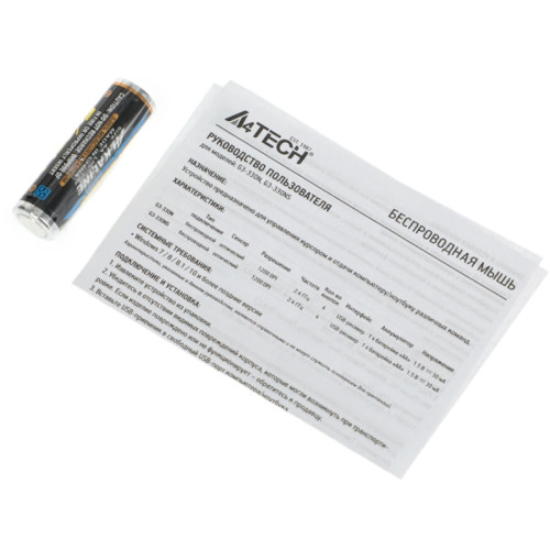 Мышь A4Tech G3-330NS черный оптическая 1200dpi silent беспров. USB 3but