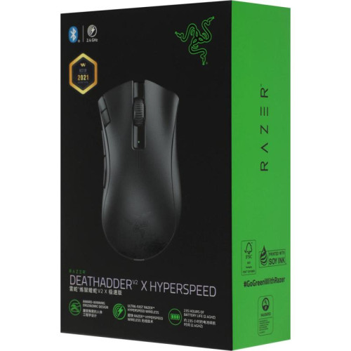 Мышь Razer DeathAdder V2 X HyperSpeed черный оптическая 14000dpi беспров. BT/Radio USB 6but (RZ01-04130100-R3C1)