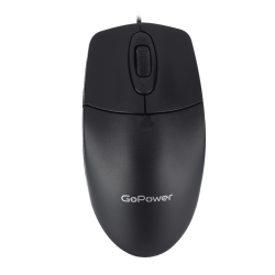 Мышь/ Мышь проводная GoPower GPM01 классическая USB черный (1/100)