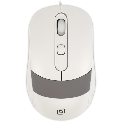 Мышь Oklick 310M белый/серый оптическая 2400dpi USB для ноутбука 4but (1869103)