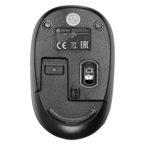 Мышь Oklick 505MW черный оптическая 1000dpi беспров. USB для ноутбука 3but (1018256)
