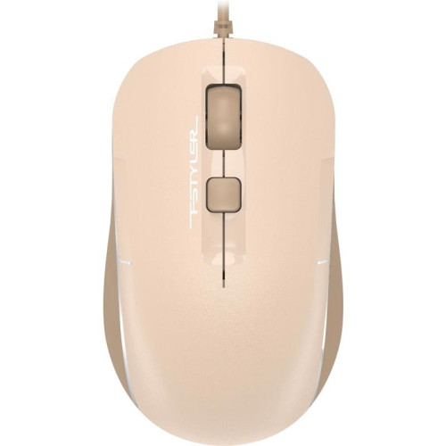 Мышь A4Tech Fstyler FM26 бежевый/коричневый оптическая 1600dpi USB для ноутбука 4but (FM26 USB (CAFE LATTE))