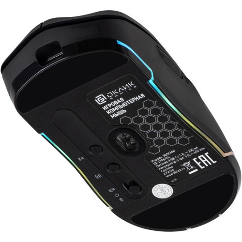 Мышь Oklick 900GMW черный оптическая 26000dpi беспров. BT/Radio USB 6but (1796786)