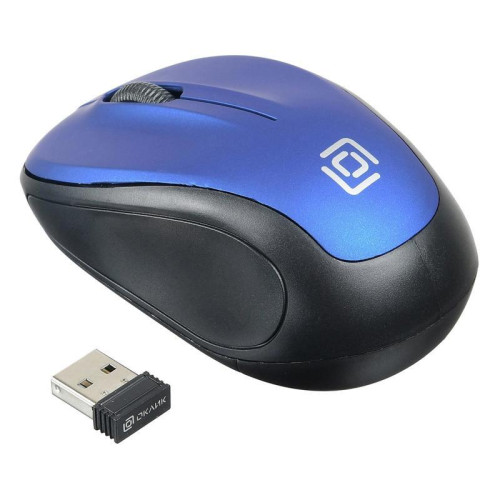 Мышь Oklick 665MW черный/синий оптическая 1600dpi беспров. USB для ноутбука 3but (1025132)