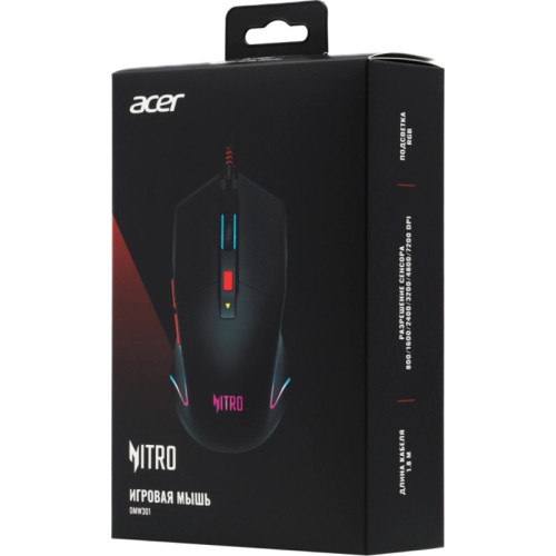 Мышь Acer Nitro OMW301 черный оптическая 7200dpi USB 6but (ZL.MCECC.024) Мышь Acer Nitro OMW301 черный оптическая 7200dpi USB 6but (ZL.MCECC.024)
