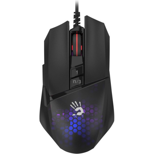 Мышь A4Tech Bloody W65 Max Mini черный оптическая 12000dpi USB 9but (W65 MAX MINI HONEYCOMB)